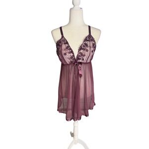 Sheer Lace Babydoll Lingerie Slip – Size 1X